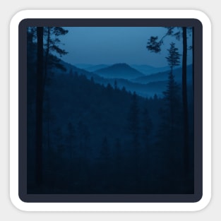 Blue Dusk Forest View #5 Sticker